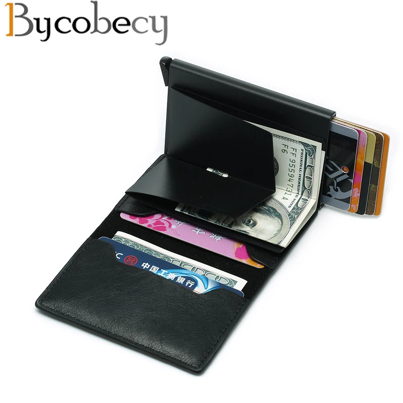 Bycobecy Rfid Wallet Card Holder Coin Purse Men's Wallet Slim Small Male Leather Wallet Mini Pocket Money Bag Women Walet Valet