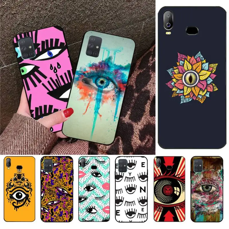 Цветной чехол для телефона с желтыми глазами crazy eye Samsung Galaxy A01 A11 A31 A81 A10 A20 A30 A40 A50 A70