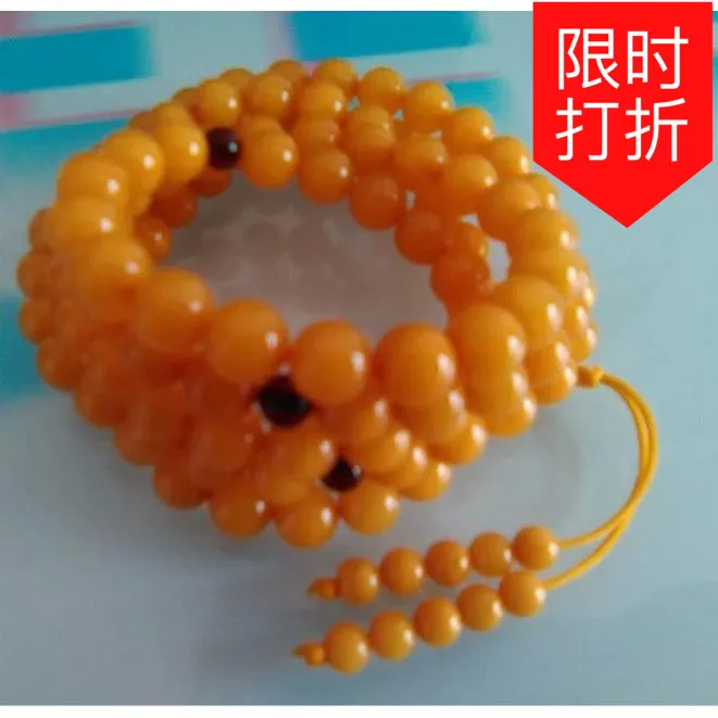 Старая восковая ручная струна 1000 Желтый браслет с куриным маслом в Балтийском