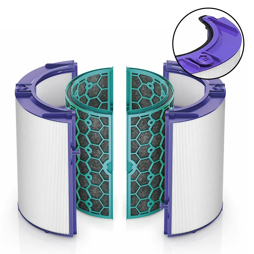 

4pcs Activated Carbon Filter For Dyson Dyson Air Purification TP04 DP04 HP04 Vacuum Cleaner Parts 2*Inner Filters 2*External Fi