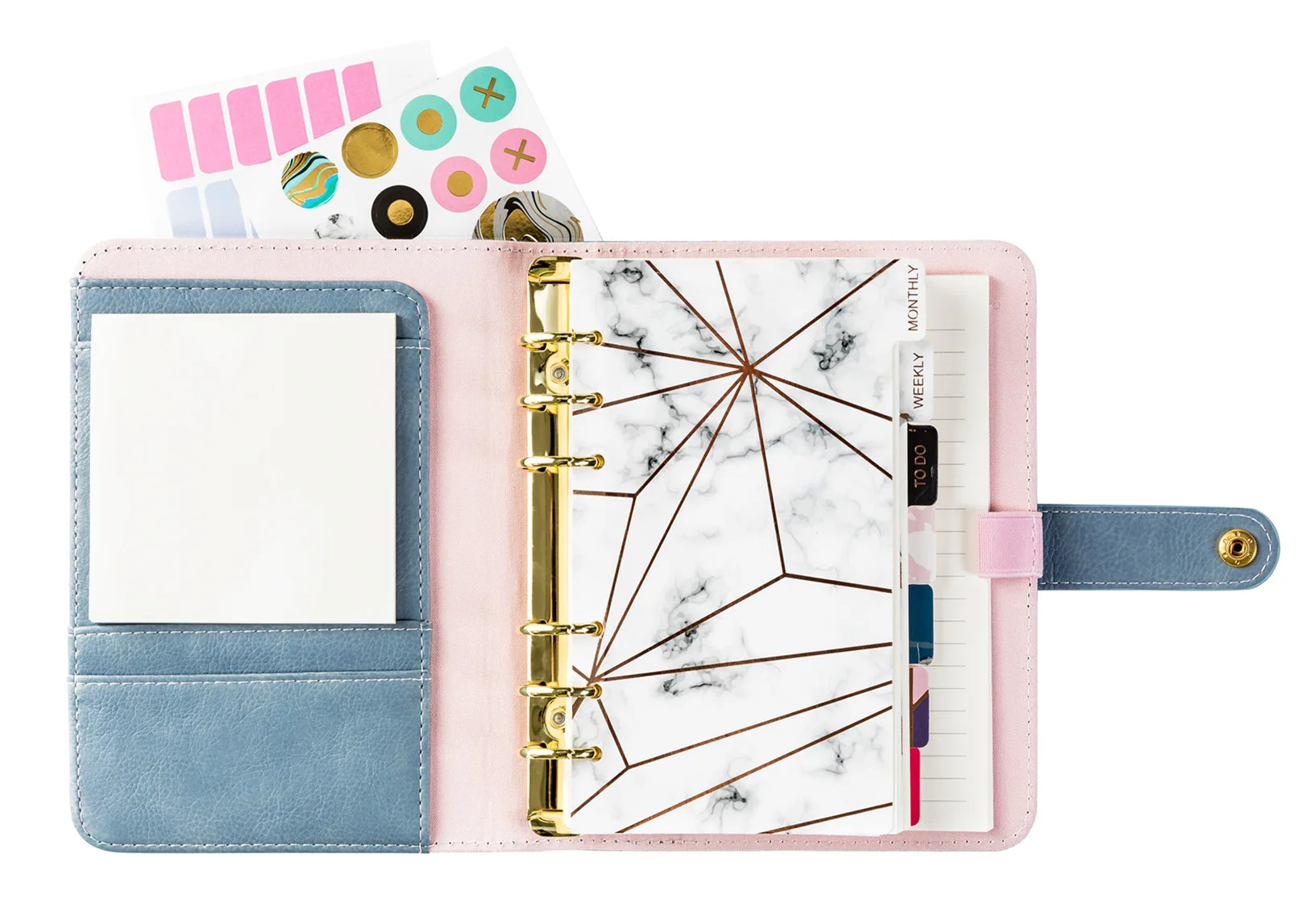 Блокнот на спирали А5/А6 с синим ромбовидным узором планировщик 2021 блокнот