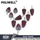 Полиуретановая коническая Шлифовальная головка с хвостовиком 6 мм, шлифовальные бумажные диски, Электрические шлифовальные аксессуары, Шлифовальная головка, колесный инструмент для Dremel