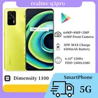 Оригинальный смартфон realme Q3 Pro, 128 ГБ, 6,43 дюйма, AMOLED, 120 Гц, 1100 дюйма, 8 ядер, быстрая зарядка 30 Вт, 64 мп, OTA