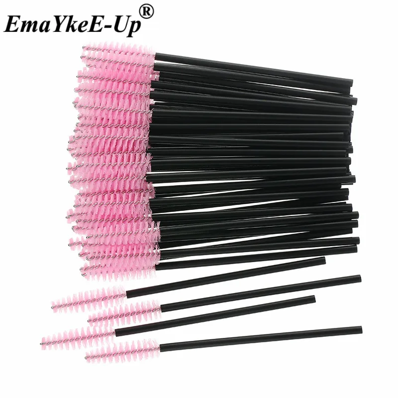 Black Pink 50 шт Женские Модные кисти для ресниц, одноразовые кисти для макияжа, Хрустальные кисти для бровей/ресниц/туши для ресниц, кисти для ресниц - Цвет: Black Pink