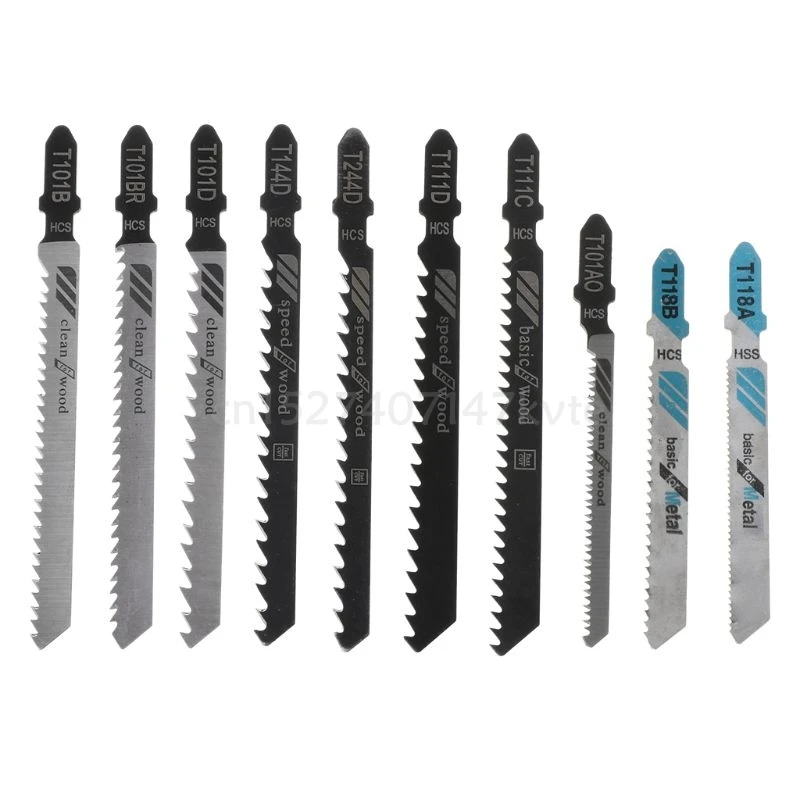 

10 шт. Ассорти HSS HCS T144D T244D T101B T101D T101BR T111C возвратно-поступательные Лобзики Набор для резки металлических пластиковых деревянных комплектов