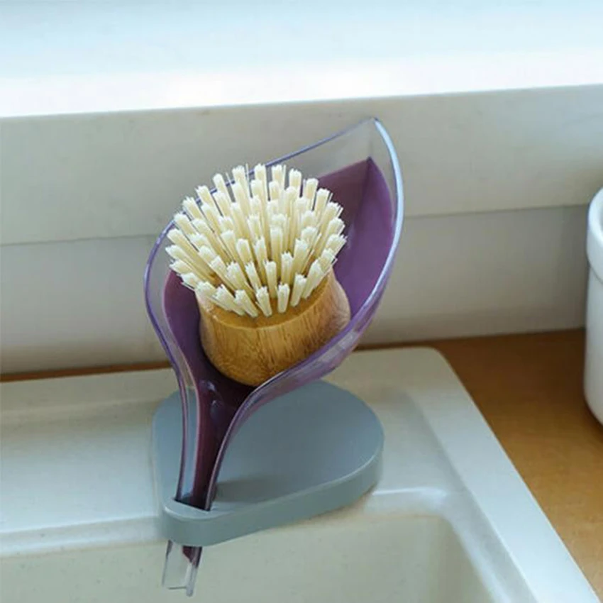 Ящик для мыла в форме листа держатель ванную комнату поднос хранения посуды