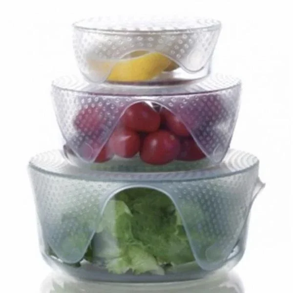 4 шт./компл. многоразовые силиконовые крышки для хранения свежих продуктов