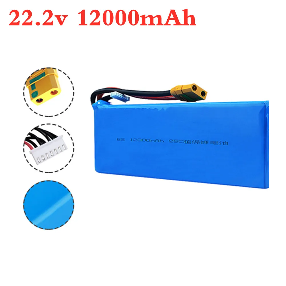 Bater&iacute;a Lipo 6s 22,2 V 12000mAh 25C para Dron de pulverizaci&oacute;n agr&iacute;cola, piezas de repuesto, paquete de bater&iacute;a de litio de 22,2 v, 1 unidad-0