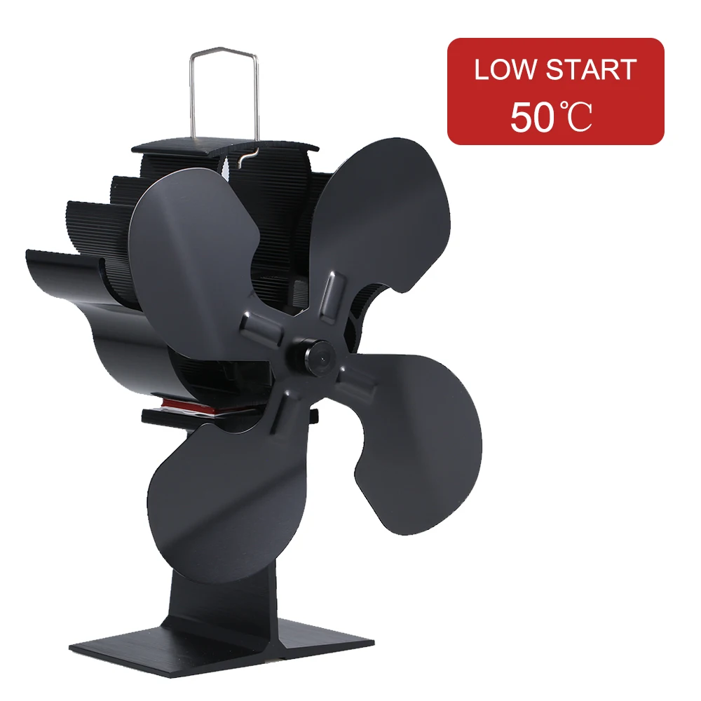 

New 4 Blades Heat Powered Fireplace Fan Log Burner Eco-Friendly self-powered Efficient Heat Distribution Fireplace Fans Aluminum