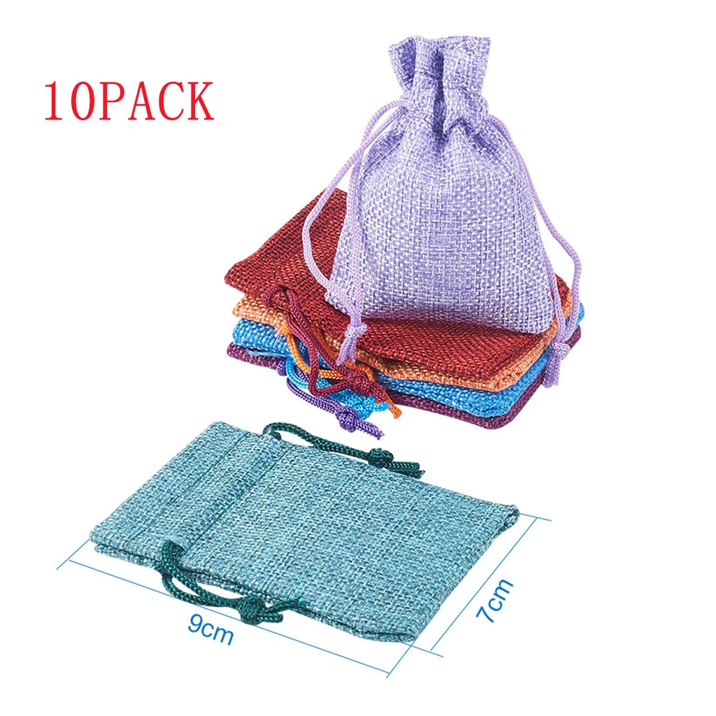 10 штук мешковины с кулиской Подарочная сумка оптом для свадебной вечеринки