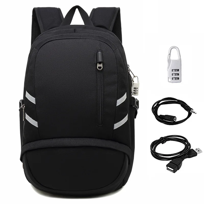 Мужской Дорожный рюкзак с защитой от кражи черный водонепроницаемый деловой