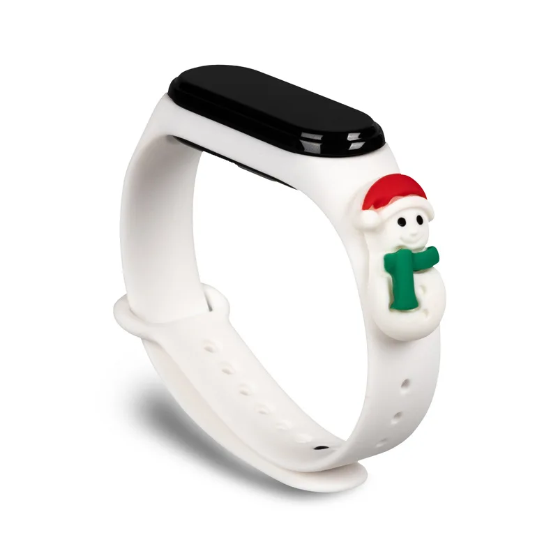 Christmas Decorations 2022 New year strap For Xiaomi Mi band 6 4 5 Bracelet Elk cartoon Smart Watchband For Mi band 3 Wristband