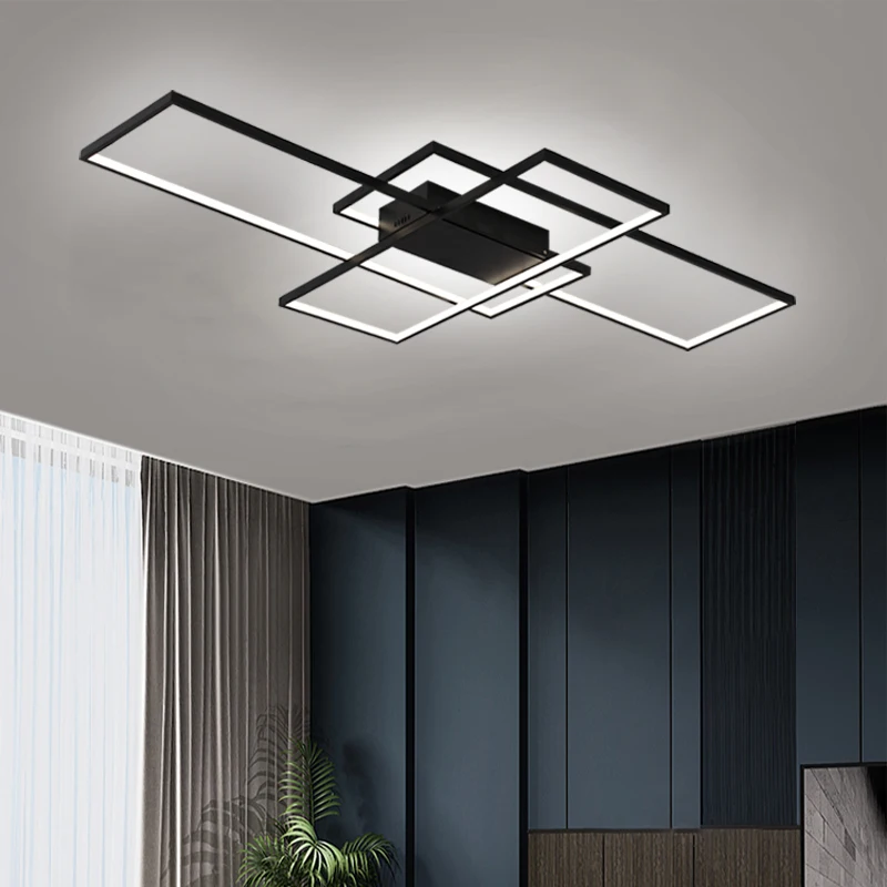 

Living room black remote control natural white and warm white adjustable geometric model bedroom LED recessed ceiling light