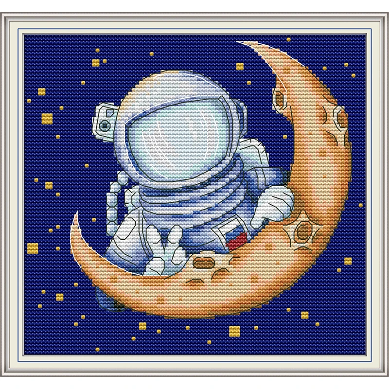 Everlasting Love Moon Landing китайские наборы крестиков экологичный хлопок Печатный 11 14CT DIY