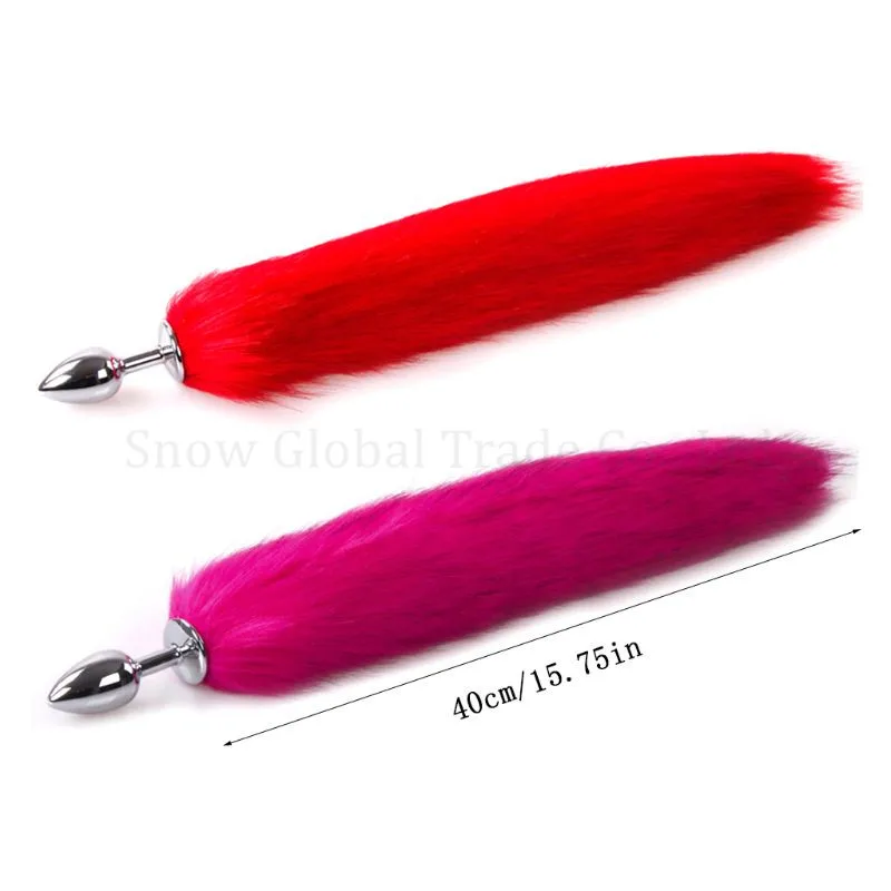 Флирт металлическая Анальная пробка ложный Гладкий пушистый искусственный