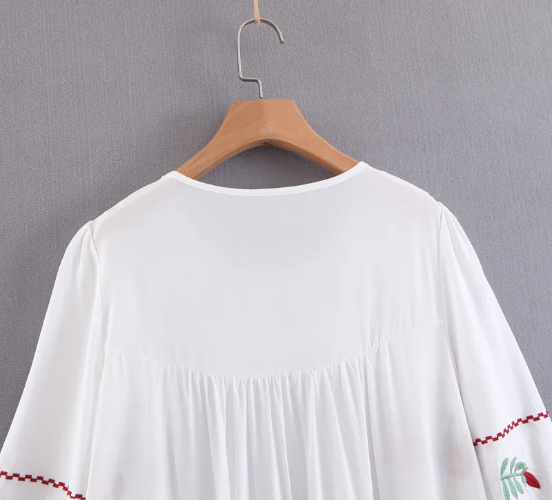 floral Vintage chic women embroidery beach long Bohemian maxi Ladies linen cotton Summer Boho dress vestidos | Женская одежда