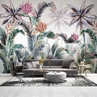 milofi custom 3d wallpaper mural light luxury hand painted tropical plants american pastoral living room background wall decorat