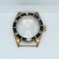 41mm sapphire glass aluminum bezel watch parts brown case suitable fit nh35 nh36 automatic movement