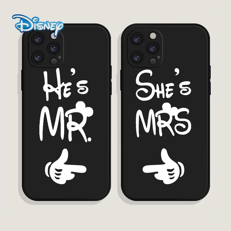 

Disney Mickey Minnie Couples Mobile Phone Case for iPhone 13 12 11 Pro Max Mini XR XS 7 8 Plus Cute Cartoon Protective Covers