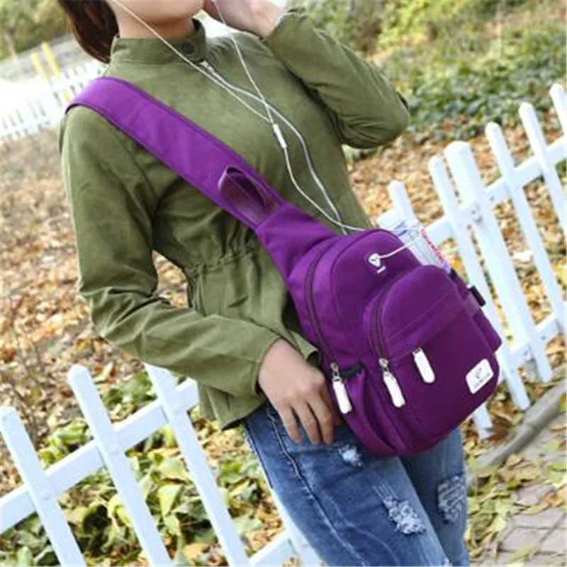 

School Summer Short Trip Messengers Bag Women Shoulder Bags Oxford Crossbody Bags Multi-pocket Sling Chest Bag