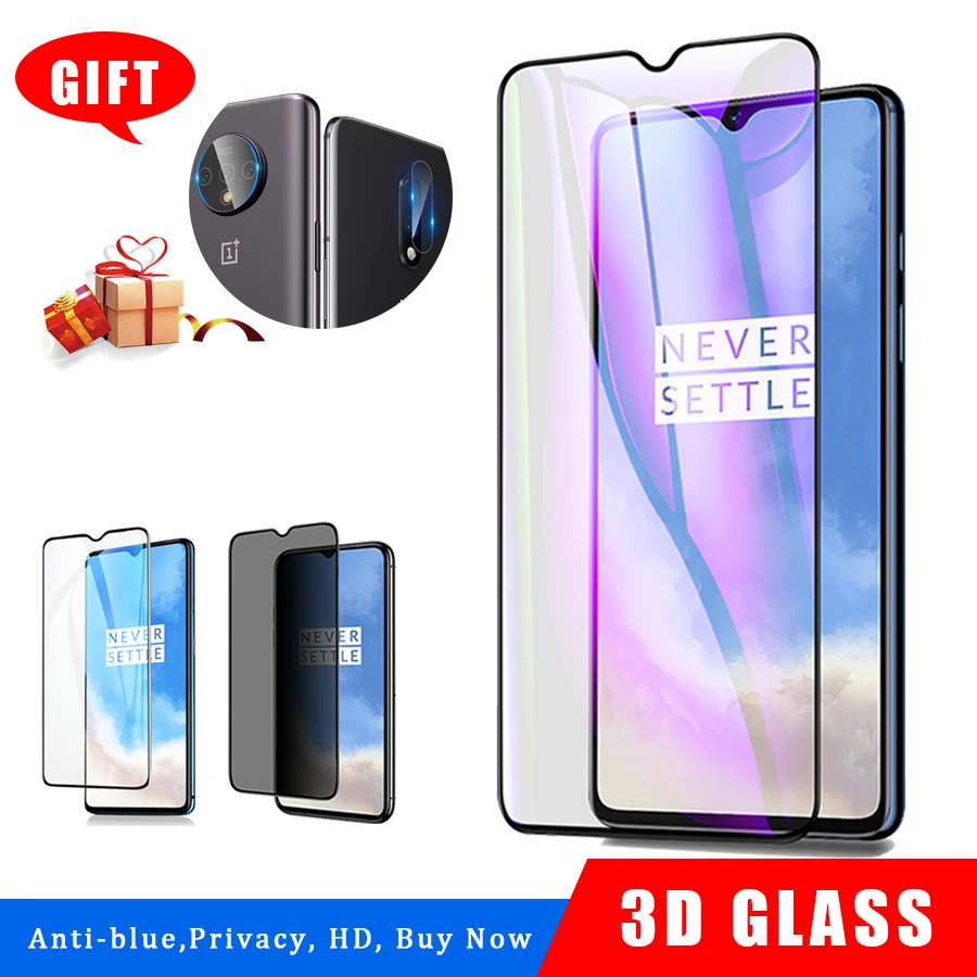 

Tempered glass For Oneplus 7T screen protector Oneplus 7 6T 7T camera lens glass protector Anti blue light ray Privacy glass