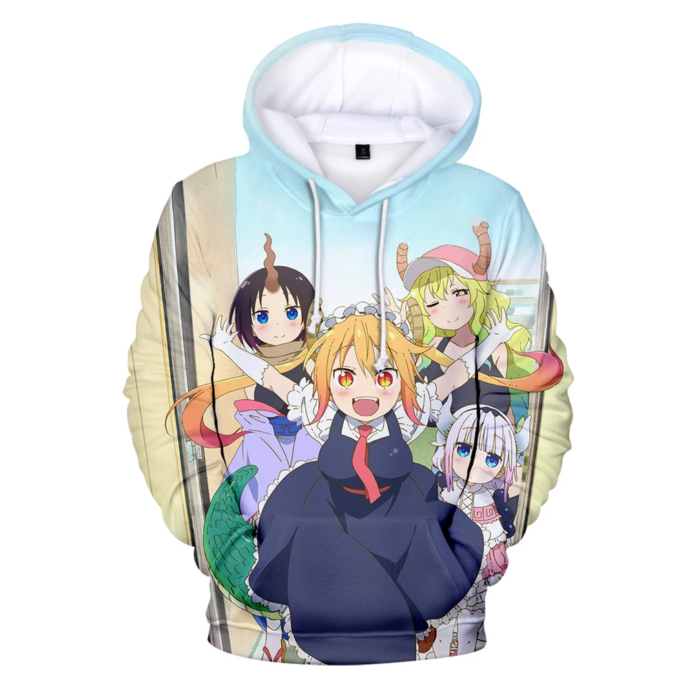 Теплый режим Gedrukt Xiaolin's dragon maid 3D Толстовка с капюшоном Vrouwen Повседневная Eenvoudige En