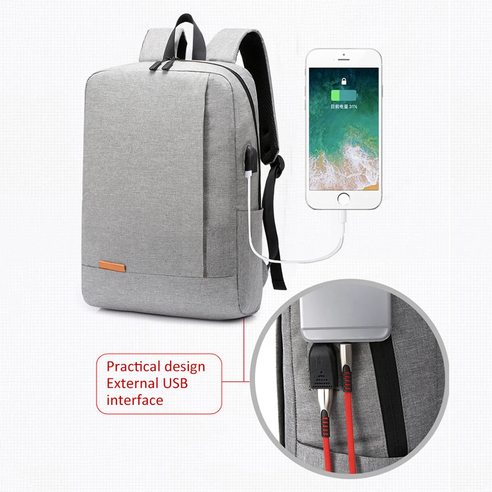 

Casual Backpack Men Bagpack Women USB Charging Laptop Back Pack Student Fashion Casual Schoolbag Travel Rucksack Dropshipping