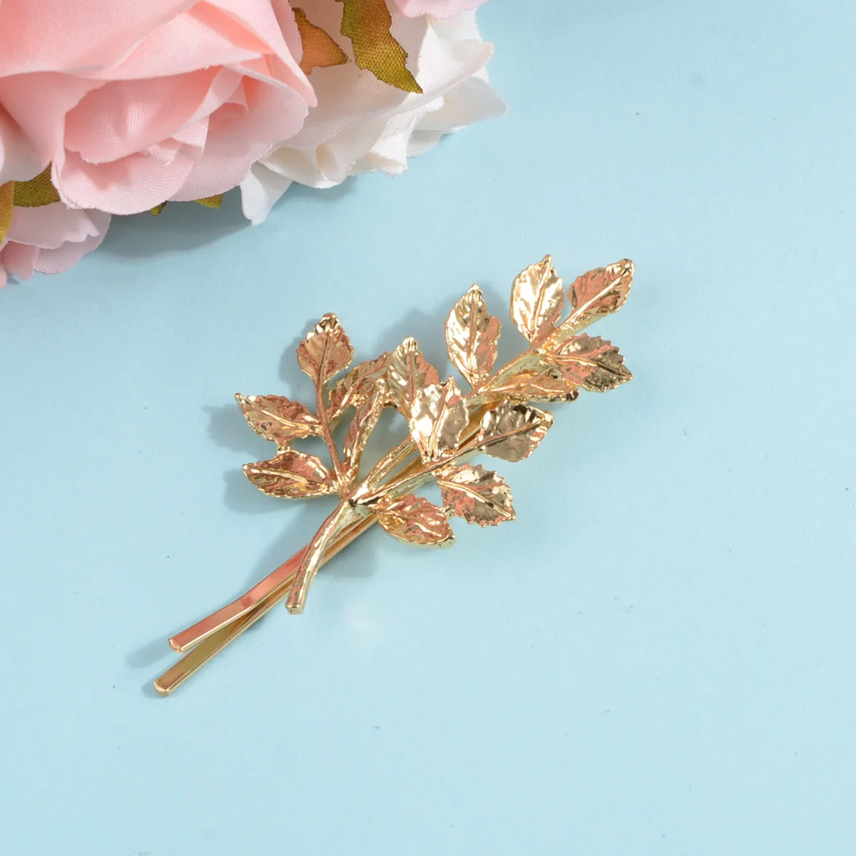 1 шт. Модные металлические заколки для волос в форме листьев и перьев женщин