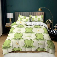 23 pieces cartoon frog bedding set lovely kawaii animals duvet cover for children kids bed quilt cover home bed cover set
