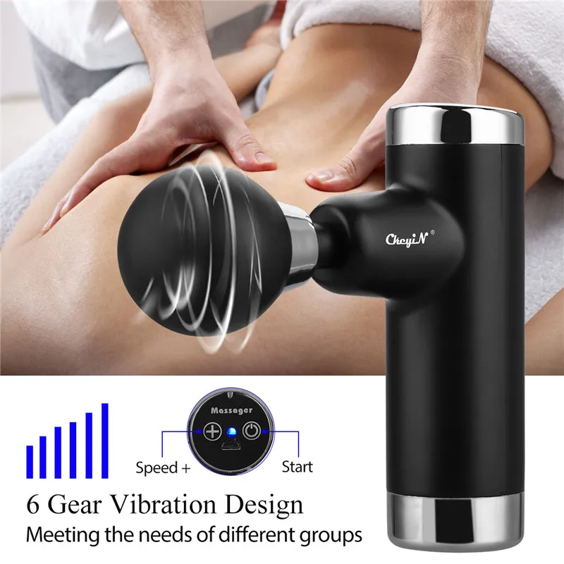 

6 Gears Fascia Gun Electric Vibration Body Massager Gym Exercise Muscle Pain Relief Deep Tissue Breast Leg Arm Muscle-building