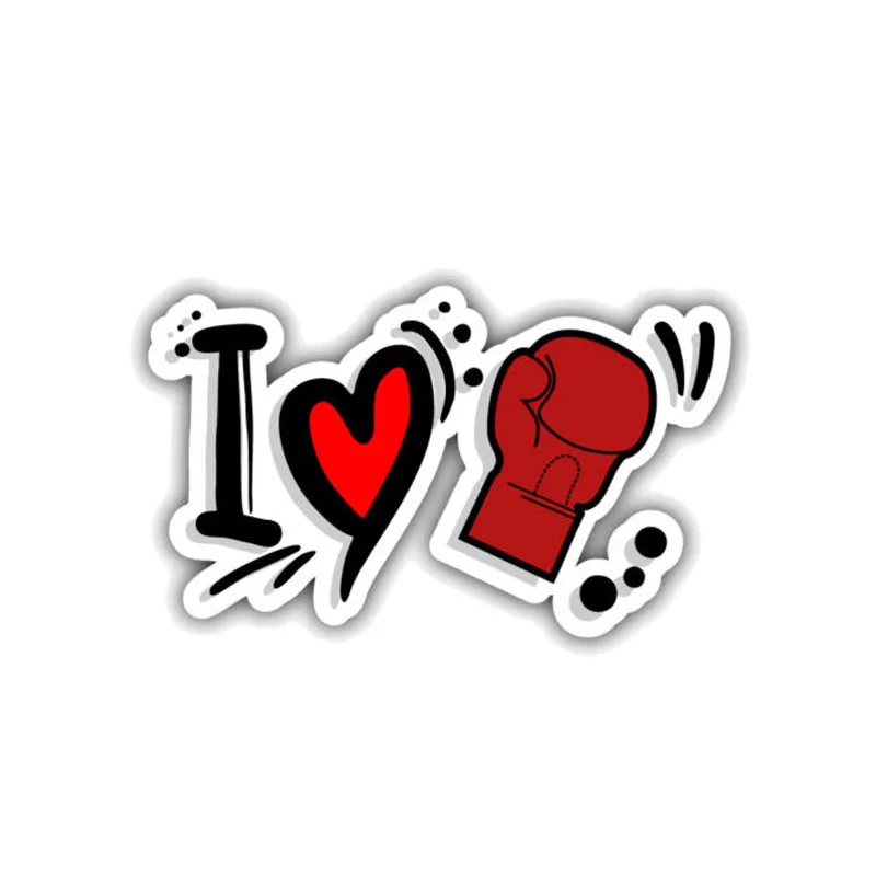 

Creative I Love Boxing Color Car Sticker Styling Motorcycles Bumper Suv Cover Scratch Decal Auto Exterior Accessories KK11*6cm