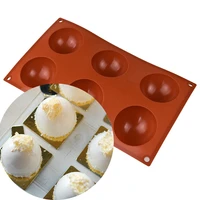 6holes half ball sphere silicone patisserie cake mold muffin cookie baking mould making chocolate jelly dome mousse baking tools