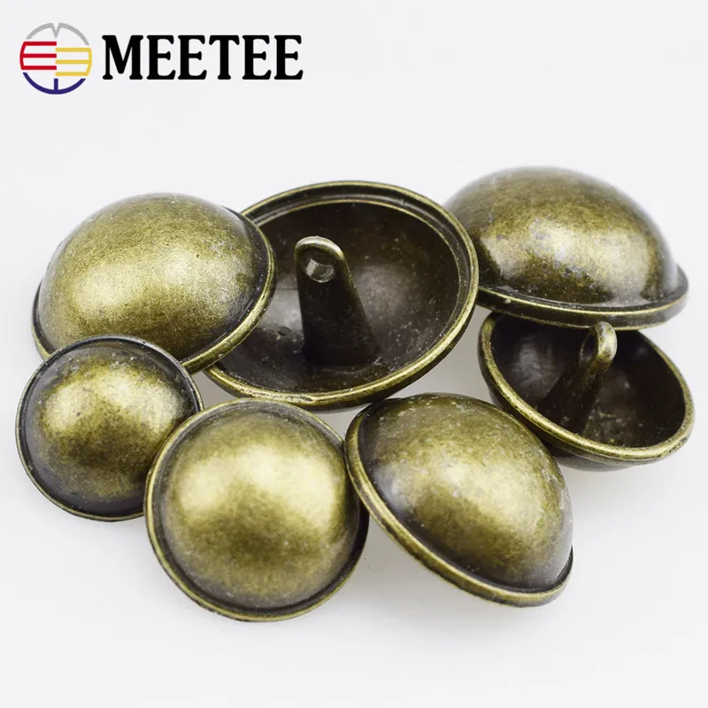 Meetee 10 шт 12-28 мм Высокое качество металлические кнопки Ретро латунные пальто