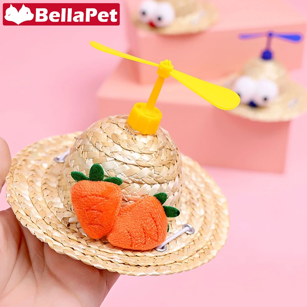 Милая шапочка для кошки Косплэй соломы Шапки шапка собак игрушка бамбуковая