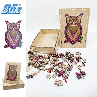 toy 3d owl puzzle board game montessori educational wooden toys puzzle animal jigsaw for adult kids wooden toy gift brinquedos