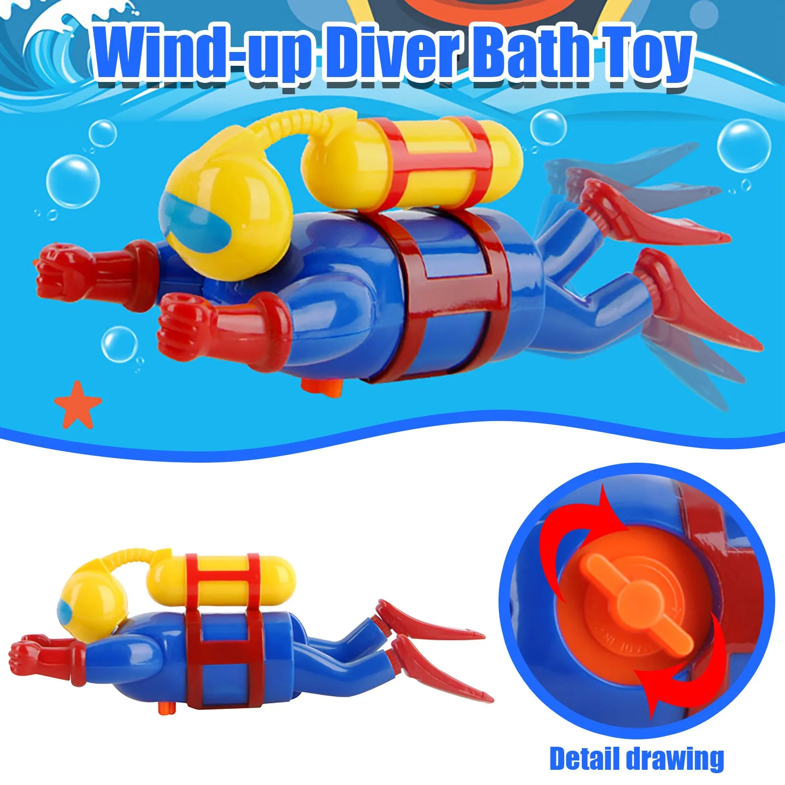 

Creative Divers Doll Clockwork Toys Baby Bath Toys Swimming Simulation Potential Diver Infant Kids Bath Shower Games Baby Gift#0