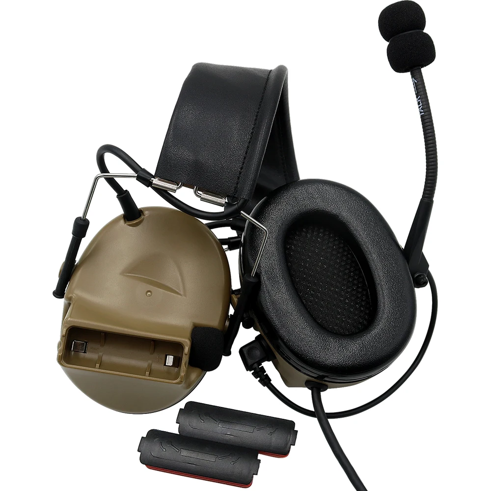 Tactical Headset Comtac II Military Airsoft Hunti Headphone Noise Reduction Pickup Hearing Protection Comtac Tactics Earmuffs DE