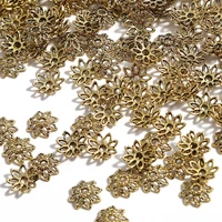 50pcs gold flower petal beads caps bulk end spacer charms bead caps for jewelry making accessories diy supplies
