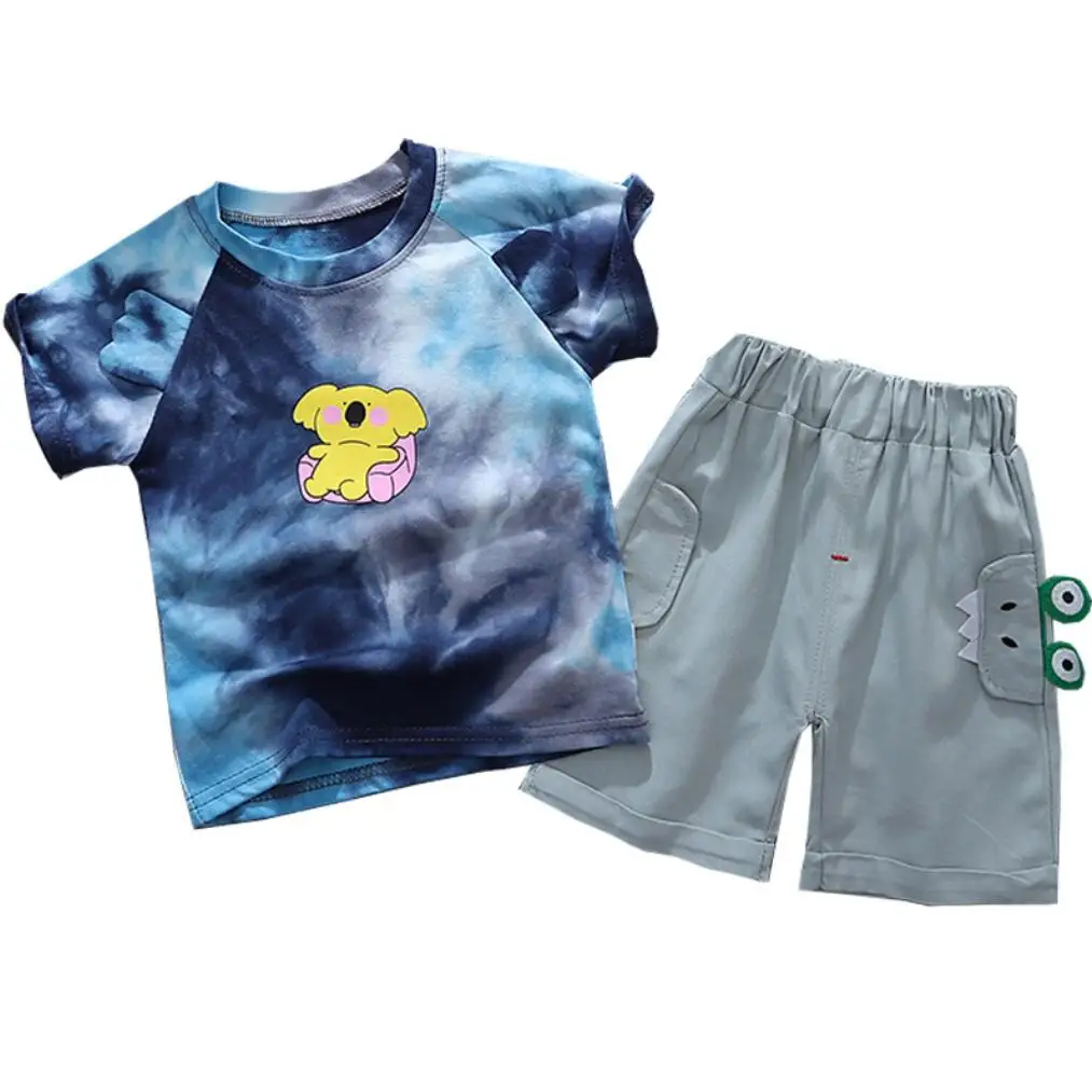 

Infantil Kids Clothes Baby Boys Costume Tie-Dye T-shirt Tracksuit Tops Pants 2pcs/Set Leisure Summer Boys Outfits Children 0-4 y