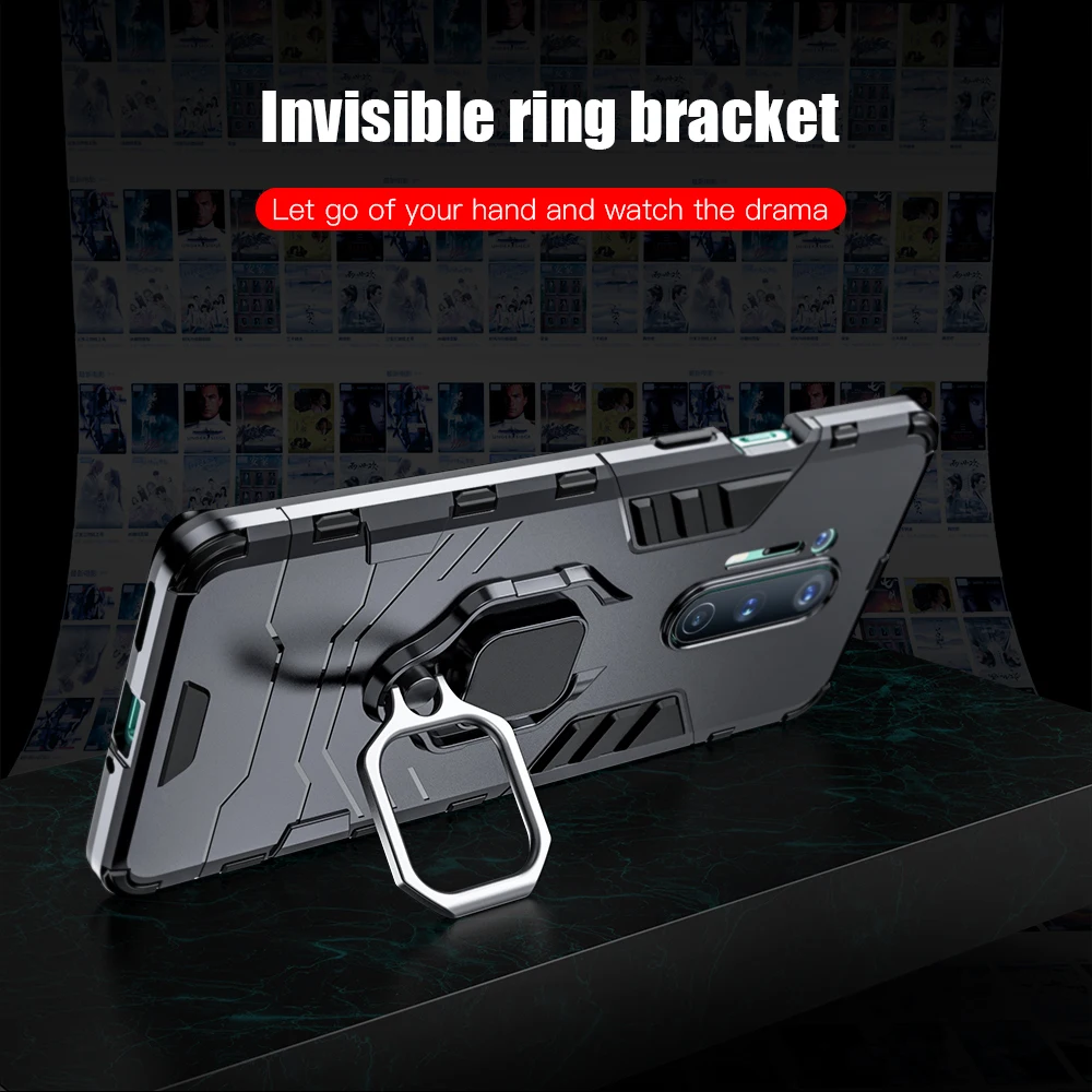 keysion shockproof case for oneplus 8 9 10 pro 9rt 8t 7t pro ring stand back phone cover for oneplus nord 2 ce n10 5g n100 n200 free global shipping