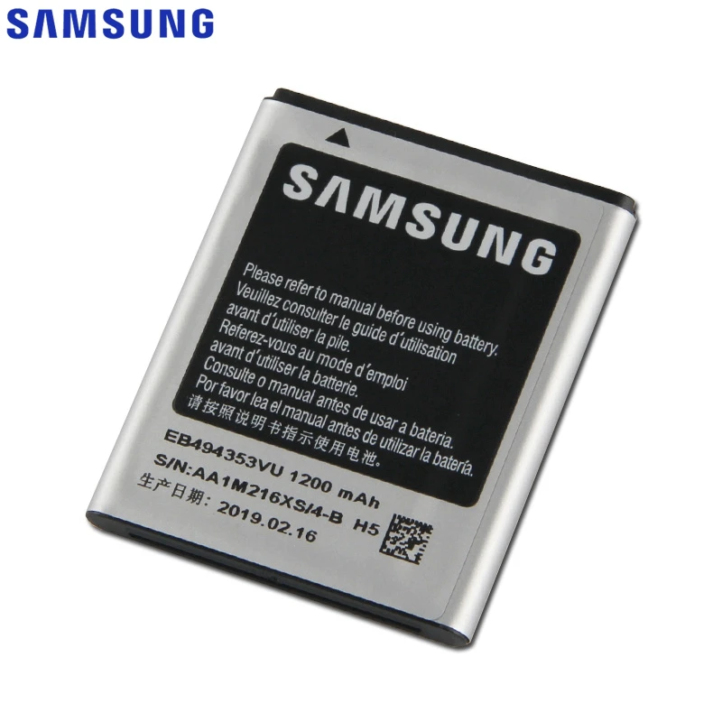 Оригинальная замена samsung Батарея для samsung S5330 GT-S5570 i559 S5570 S5232 C6712 S5750 натуральная EB494353VU EB494353VA