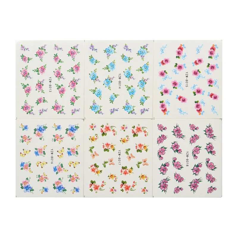 48 намоток Mix DIY настенные наклейки для ногтей переводятся с помощью воды печати