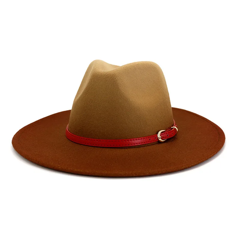 

Women's cap hats autumn winter for men fedoras buckle strap Jazz Hat European American felt black Bowler fashion new2021 vintage