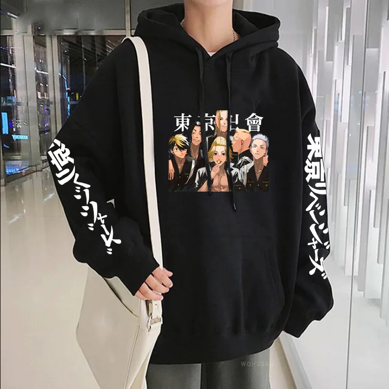

New Japan Anime Tokyo Revengers Mikey Draken Hoodie Men Casual Loose Streetwear Unisex Sweatshirt Hip Hop Male Harajuku Tee Tops