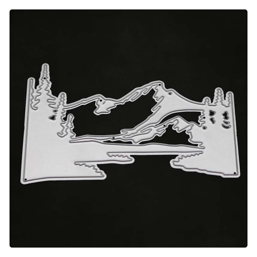 YINISE металлические режущие штампы для трафареты скрапбукинга горная речная