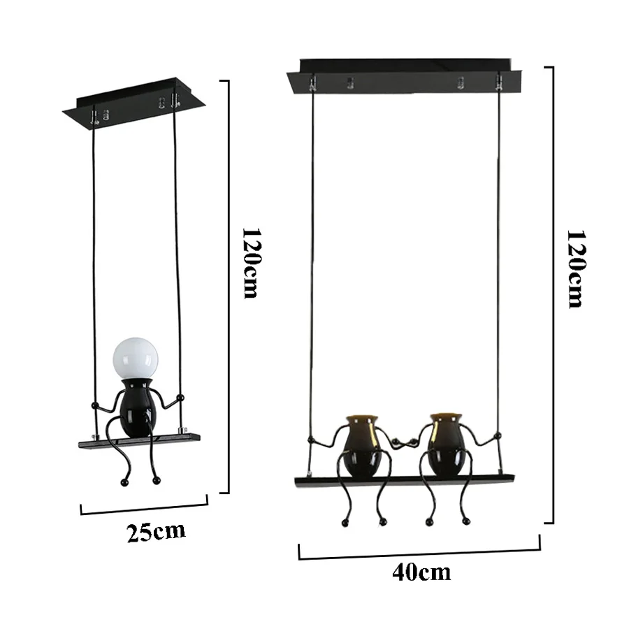 

Home Thrisdar Nordic Creative little man Swing Pendant Lamps Art aisle Corridor Cafe restaurant children's room Chandelier light