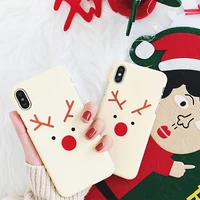 cartoon christmas elk phone case cover for iphone xs max xr x 8 7 6 6s plus 11 pro half body matte hard case for iphone