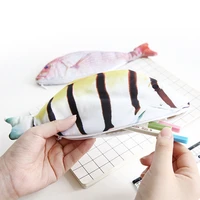 creative simulation sea fish pencil case kawaii student stationery pencil bag cute large capacity storage bag school supplies