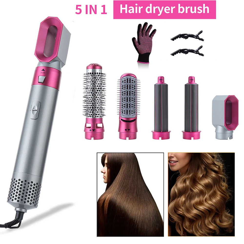 Одношаговая щетка для горячего воздуха автоматический выпрямитель волос фен 5 в 1