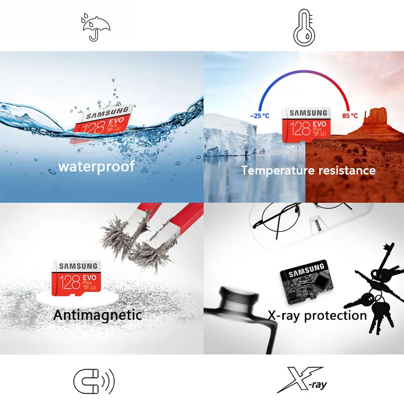 SAMSUNG Микро SD карта высокой скорости EVO Plus 64 ГБ класс 10 U3 4K карта памяти 128 ГБ Флэш-карта памяти 256 ГБ микросхема sd-карт памяти.